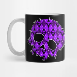 Purple Argyle Skull Mug